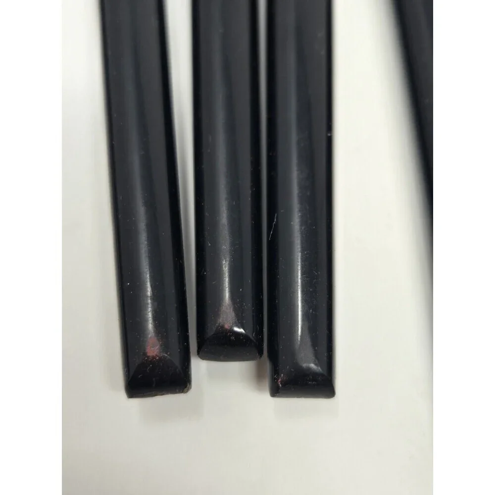 VINTAGE STAINLESS STEEL BLACK HANDLE FONDUE FORKS SET OF 6 WITH BOX FRANCE MCM